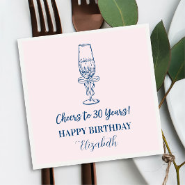 Pink & Blue Cheers bis 30 Jahre Geburtstag Napkins Serviette