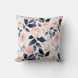 Pink Blue Chic Flowers Kissen