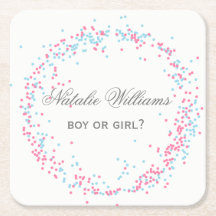 Pink & Blue Confetti - Kundenspezifischer Unterset