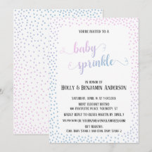 Pink Blue Confetti Typografy Baby Sprinkle