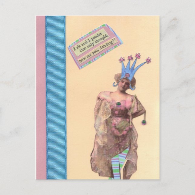 Pink & Blue Dah-ling Postkarte (Vorderseite)