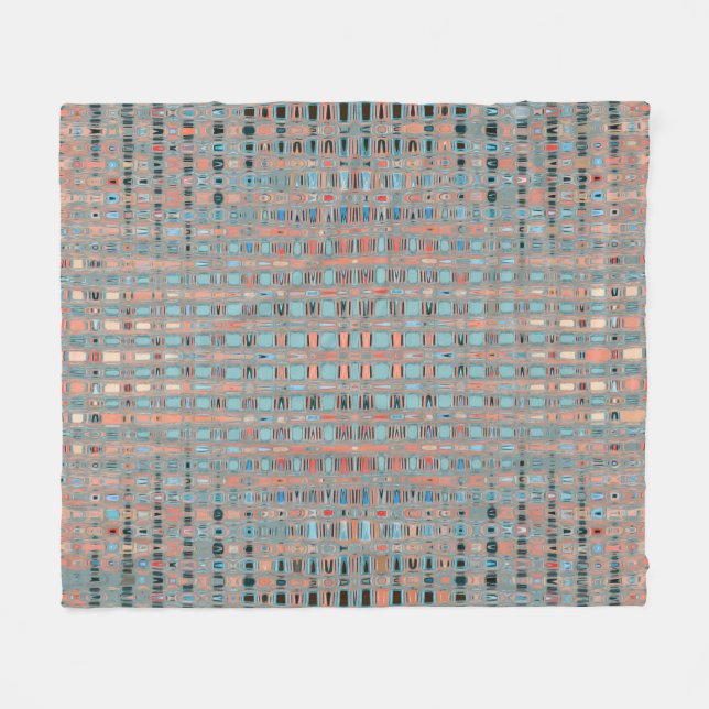 Pink Blue Earth Toned Patterns Fleecedecke (Vorderseite (Horizontal))
