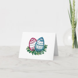 Pink & Blue Easter Eggs card Karte