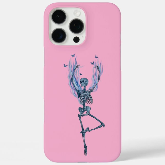 Pink Blue Flames Ballerina Dancing Skeleton Design Case-Mate iPhone Hülle (Rückseite)