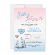 Pink Blue Girl oder Boy Neutral Elephant Baby Dusc