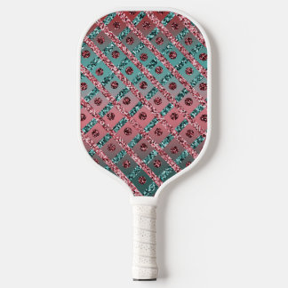 Pink Blue Glam Glitzer Girly Pickleball Schläger