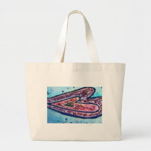 Pink Blue Glitzer Hearts Art CustomTote Tasche