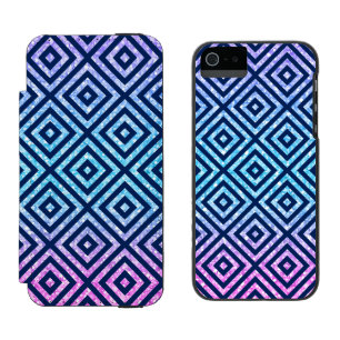 Pink & Blue Glitzer mit modernem geometrischem Mus Incipio Watson™ iPhone 5 Geldbörsen Hülle