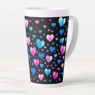 Pink & Blue Glowing Hearts  Milchtasse