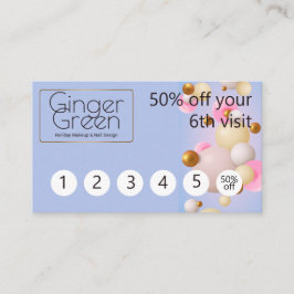 Pink Blue Gold Balloons Treuekarte