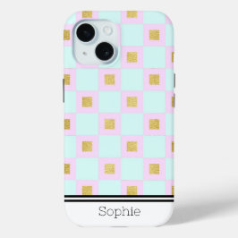 Pink Blue & Gold Geometic Custom Samsung Case-Mate iPhone Hülle