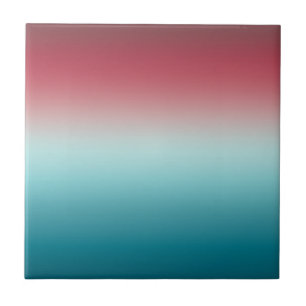 Pink & Blue Gradient Dusty Rose Aqua & Aquamarin O Fliese