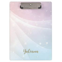 Pink Blue Gradient Sparkling Wave Minimal Design Klemmbrett