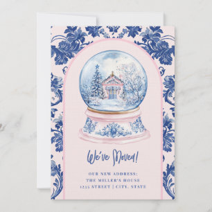 Pink & Blue Grandmillenial Adresswechsel Einladung