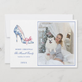 Pink & Blue Grandmillennial High Heels Weihnachten Einladung
