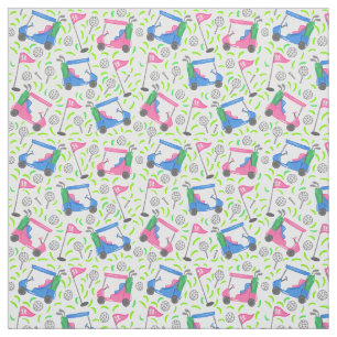 Pink Blue Green Golf Preppy Stoff