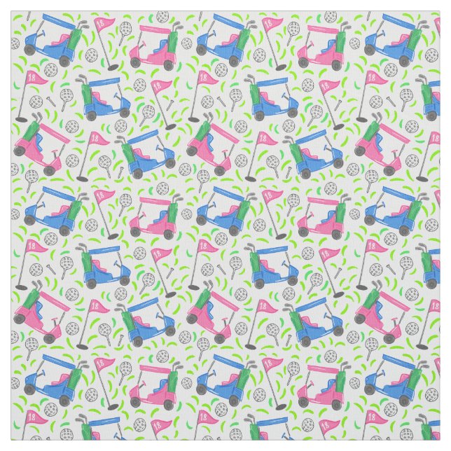 Pink Blue Green Golf Preppy Stoff (Muster)