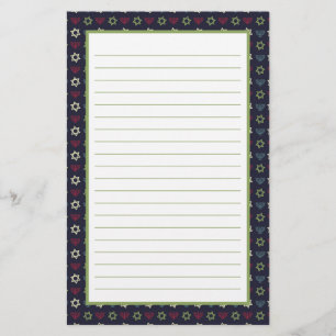 Pink Blue Green Menorah und Star von David Pattern Briefpapier
