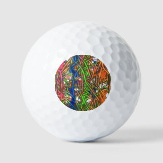 Pink, Blue, Green, Orange, Marble Artwork Golfball