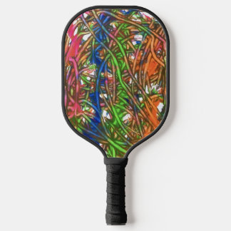 Pink, Blue, Green, Orange, Marble Artwork Pickleball Schläger