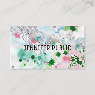 Pink Blue Green Trendy Abstrakt Elegant Template Visitenkarte
