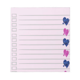 Pink & Blue Heft Notepad Notizblock