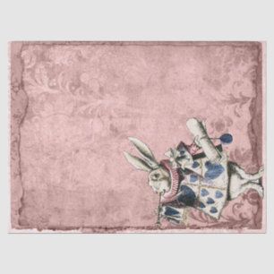 Pink Blue Herald White Rabbit Alice im Wunderland Seidenpapier