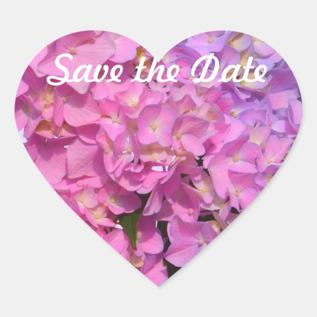 Pink Blue Hydrangeas elegante rosa violette Blumen Herz-Aufkleber (Vorderseite)