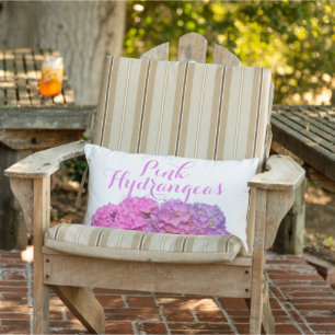 Pink Blue Hydrangeas elegante rosa violette Blumen Kissen Für Draußen