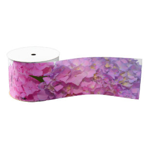 Pink Blue Hydrangeas elegante rosa violette Blumen Ripsband