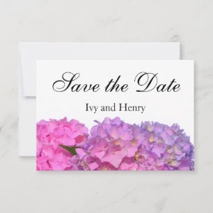 Pink Blue Hydrangeas elegante rosa violette Blumen Save The Date