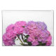 Pink Blue Hydrangeas elegante rosa violette Blumen Stofftischset (Vorderseite)