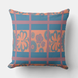 Pink Blue Kariert Throw Kissen