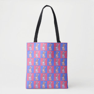 Pink Blue Kawaii Niedlich Checkered Bunny Rabbit