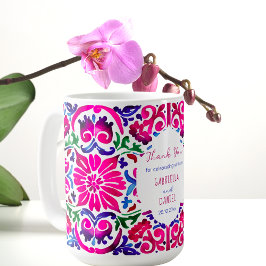 Pink blue Majolica Spanisch Mexikanische Kachel Gu Kaffeetasse