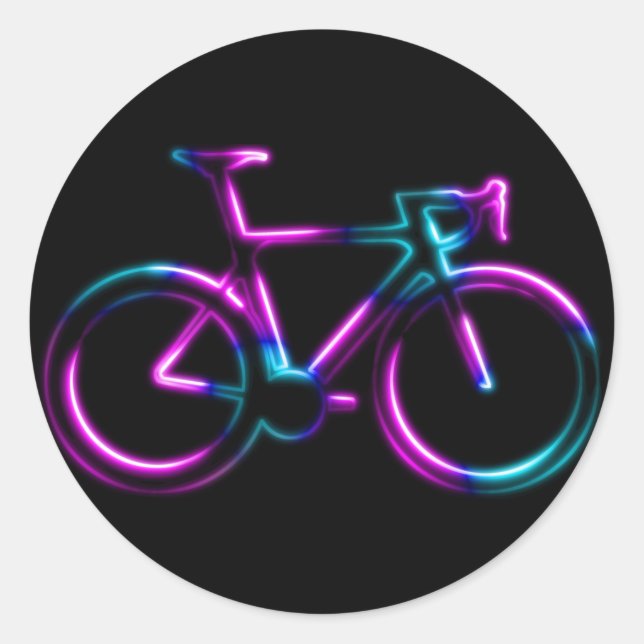 Pink Blue Neon Glow Road Bicycle Sticker (Vorderseite)