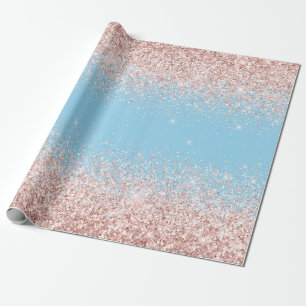 Pink Blue Ombre Glitzer Baby Gender Reveal Geschenkpapier