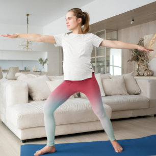 Pink Blue Ombre Gradient Leggings