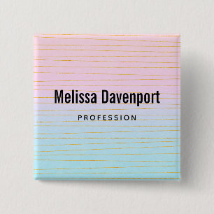Pink Blue Ombre mit Gold Lines Professionals Button
