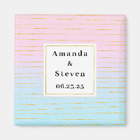 Pink Blue Ombre mit Goldlinien Save the Date