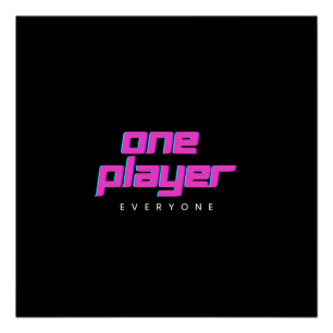 Pink & Blue One Player Glossy Poster