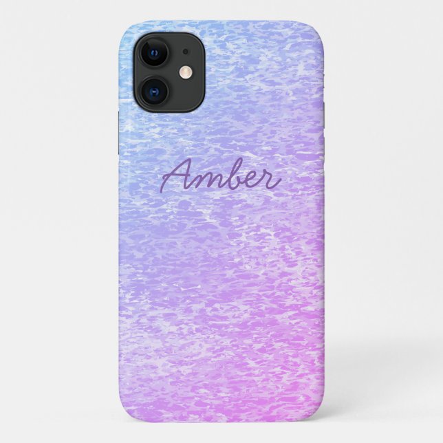 Pink Blue Paint Textured Pattern Personalisiert Case-Mate iPhone Hülle (Rückseite)