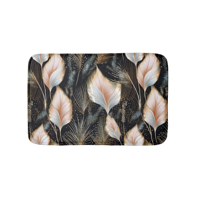 Pink & Blue Pampas Grass Glitzer Badematte (Vorderseite)