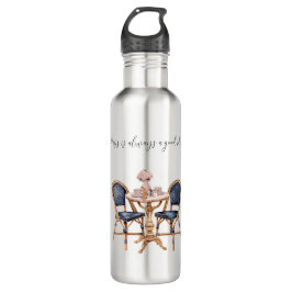 Pink Blue Paris Table Baguettes Edelstahlflasche