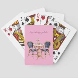 Pink Blue Paris Table Baguettes Spielkarten