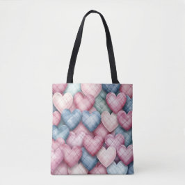 PINK & BLUE PASTEL KARIERT VALENTINE HERZEN