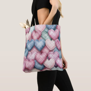PINK & BLUE PASTEL KARIERT VALENTINE HERZEN