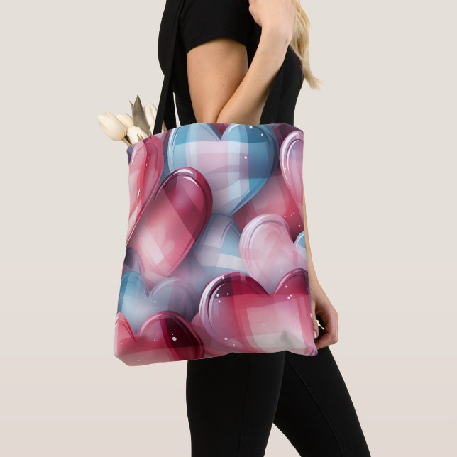 PINK & BLUE PASTEL KARIERT VALENTINE HERZEN (Von Nahem)