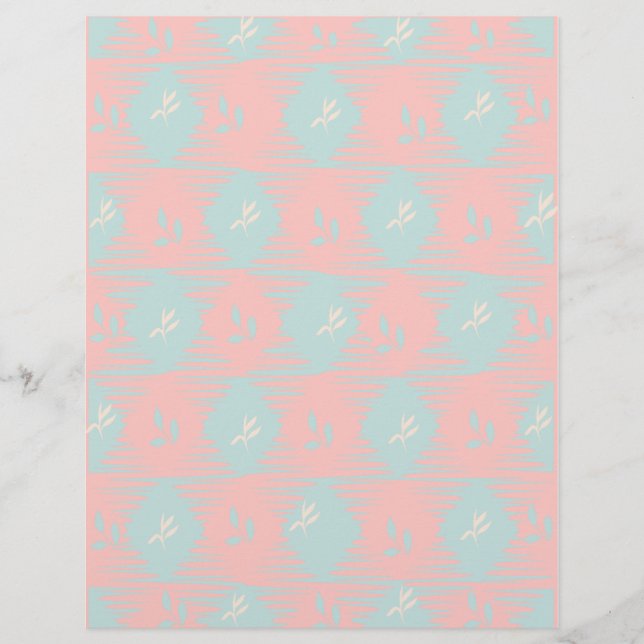 Pink & Blue Pastellfarben Scrapbook Papier (Vorderseite)