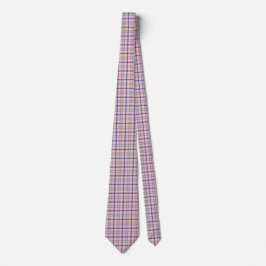 Pink Blue Plaid Classic Pattern Retro Neck Tie Krawatte